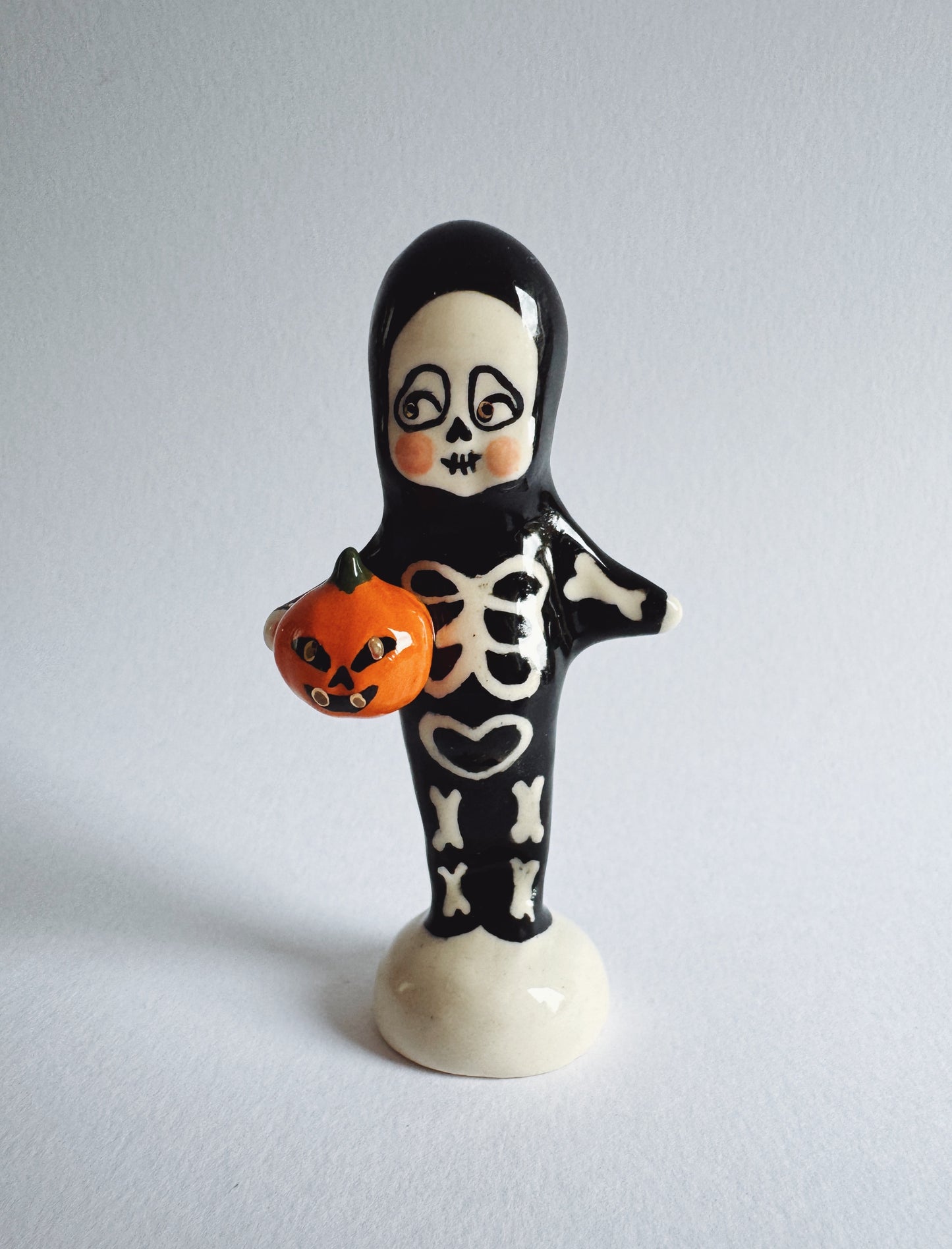 Skeleton with pumpkin
