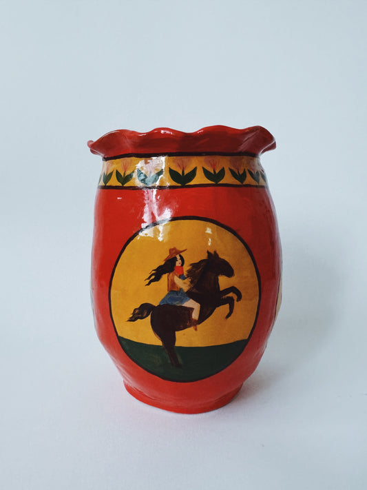 Cowgirl Vase