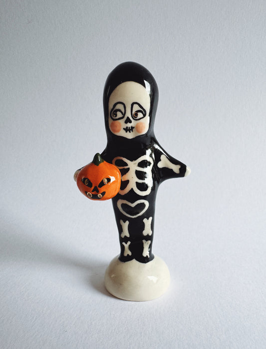 Skeleton with pumpkin