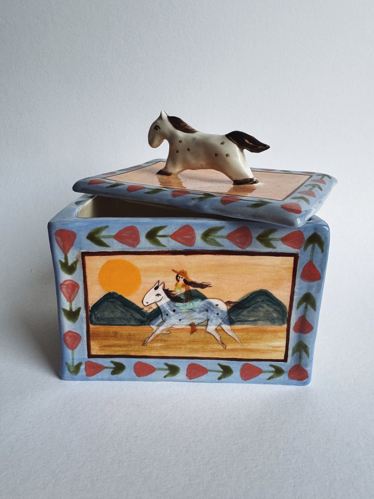 Cowgirl Trinket Box - Blue