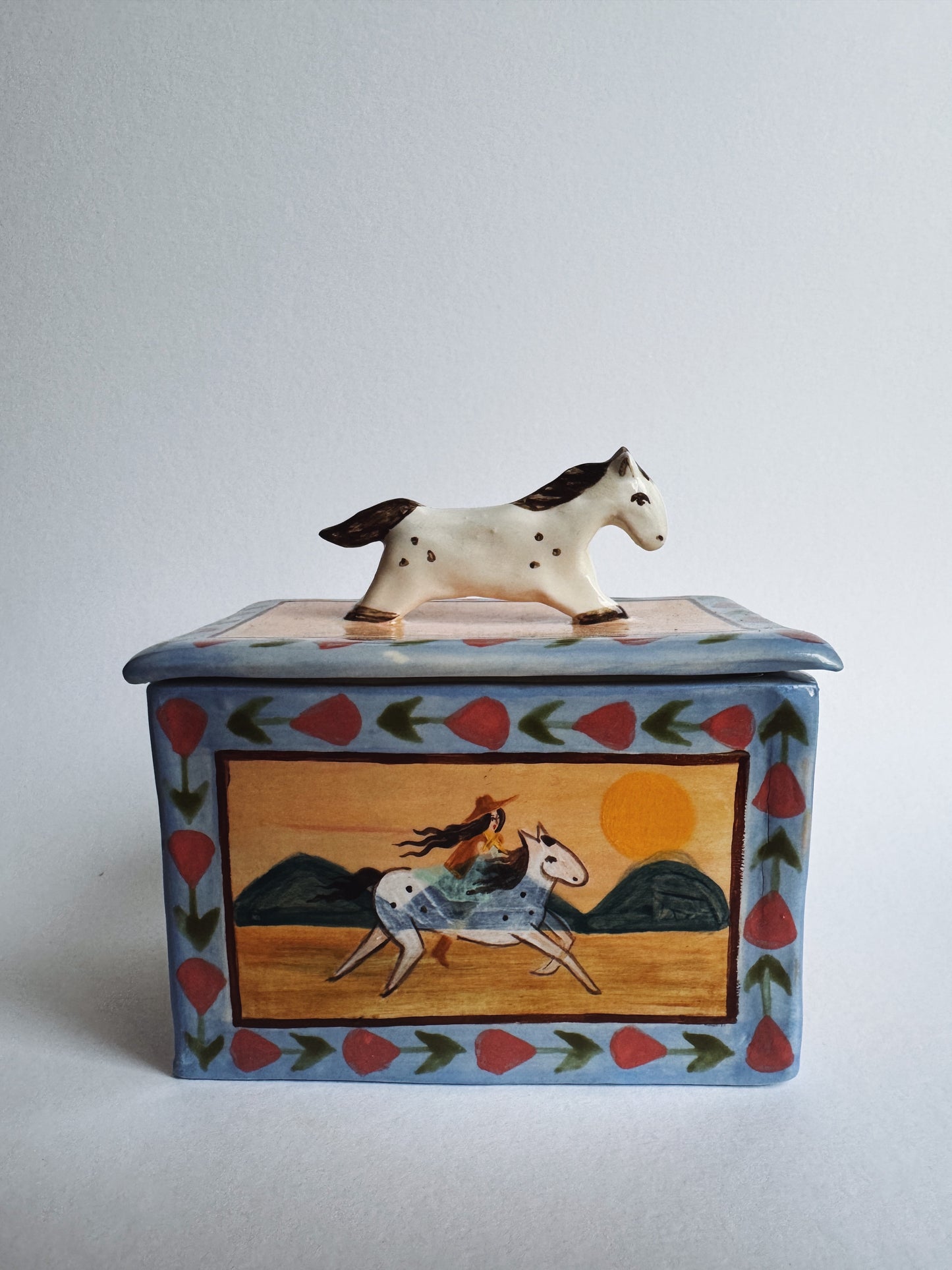 Cowgirl Trinket Box - Blue