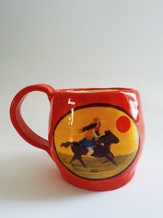 Cowgirl Mug - Large Red