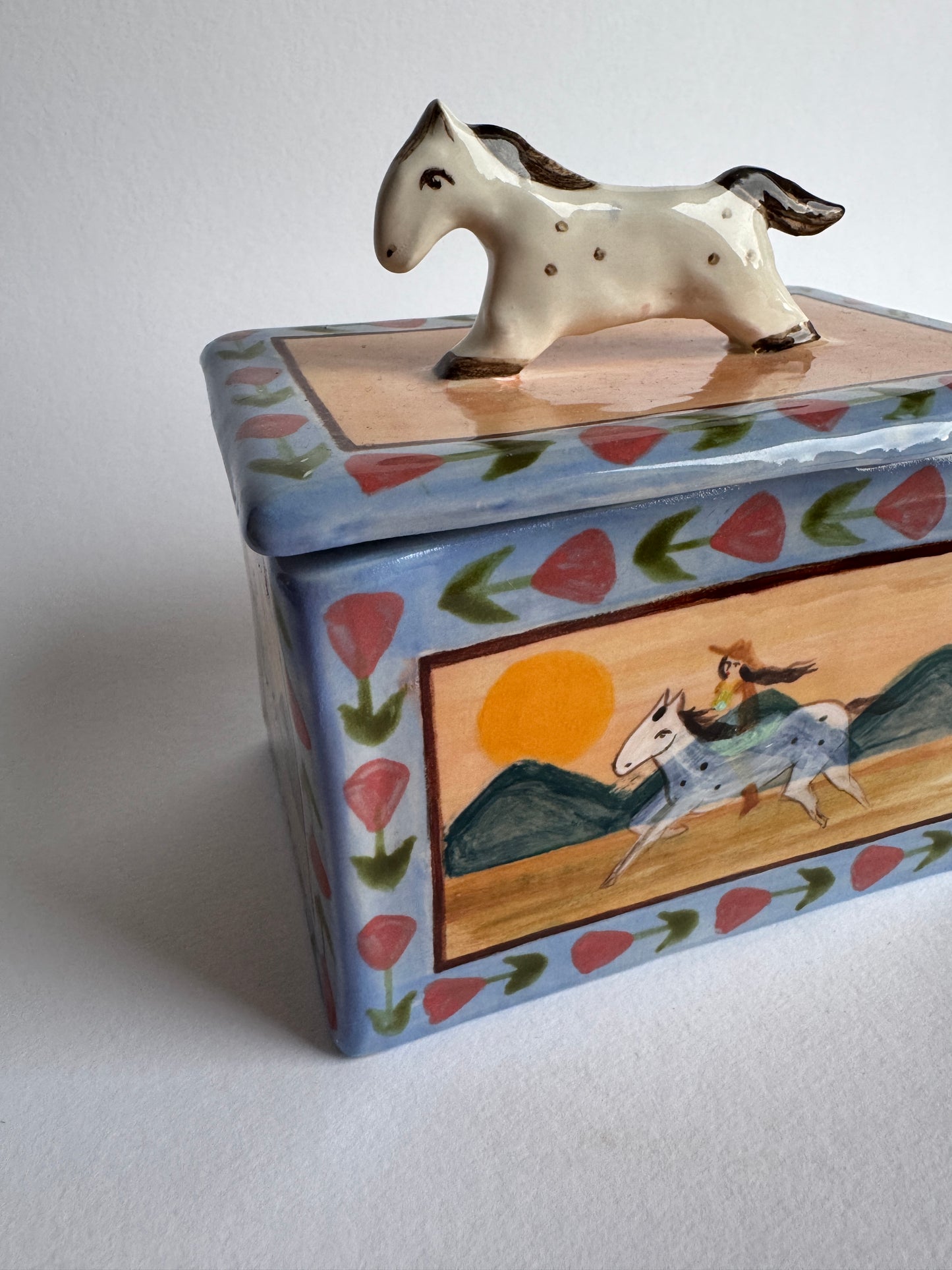 Cowgirl Trinket Box - Blue