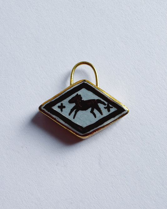 Horse Pendant - Blue Diamond